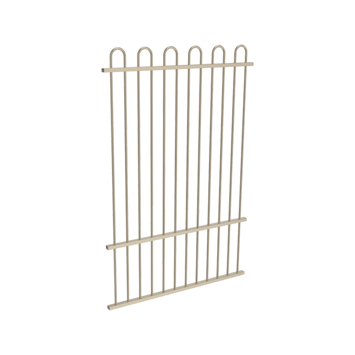 ProtectorAl 350 - 1200 x 1800mm Paperbark Aluminium Loop Top Pool Fence Panel With Mid Rail