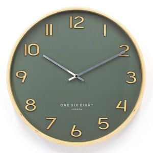 One Six Eight London Wallace Olive Green 30cm Silent Wall Clock