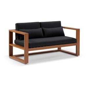 Santorini 2 Seater Outdoor Aluminium Lounge In Teak
