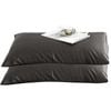 CottonMore 2pcs of 100% Cotton 650TC Sateen Pillowcases Dark Grey 48x73cm