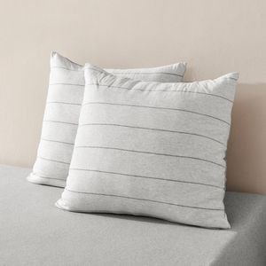 Dreamaker Jersey Luxe 100% Cotton European Pillowcase Twin Pack Silver Grey