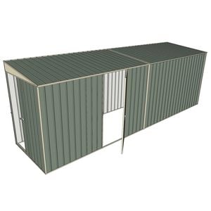 Build-a-Shed 1.5 x 6 x 2m Single Hinged Side Door Skillion Shed - Green