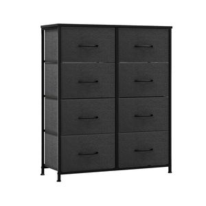 Costway 8 Chest of Drawer Clothes Storage Cabinet Black
