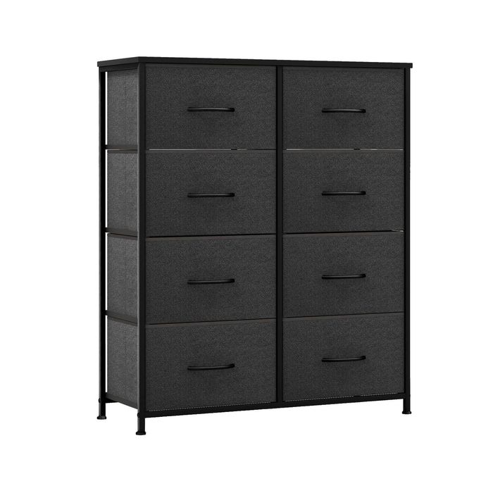 Costway 8 Chest of Drawer Clothes Storage Cabinet Black