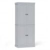 Costway 4-Door Buffet Sideboard Cupboard Grey