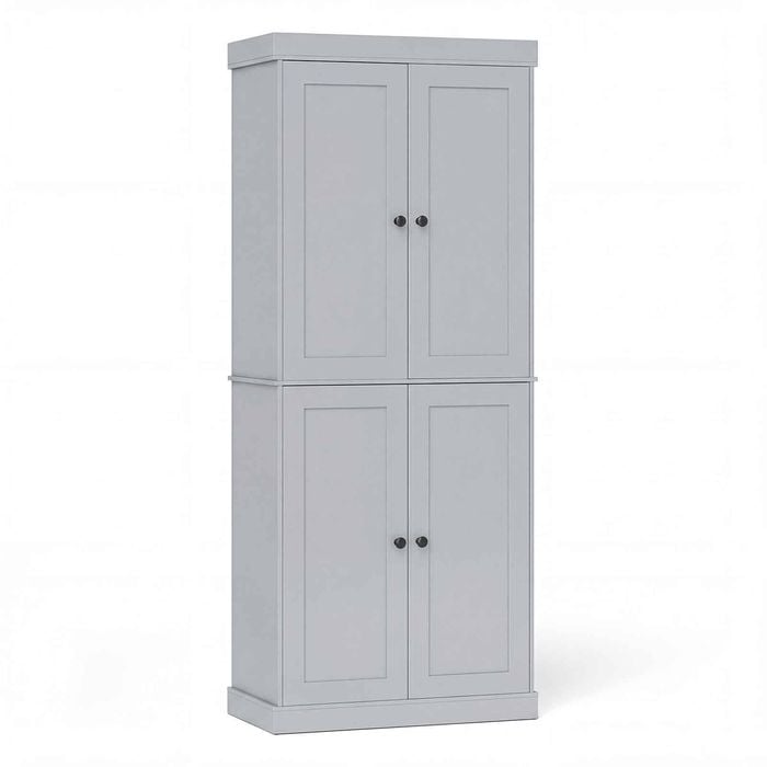 Costway 4-Door Buffet Sideboard Cupboard Grey