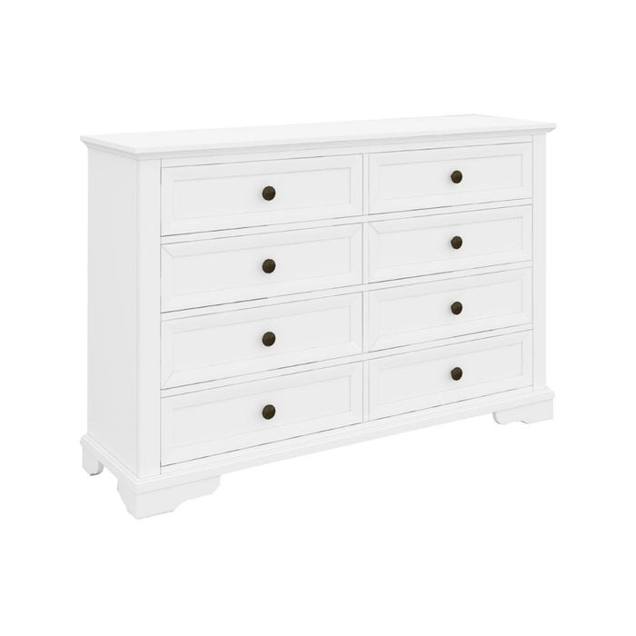 Celosia Dresser 8 Chest of Drawers Bedroom Acacia Timber Storage Cabinet - White