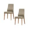 Rosemallow Dining Chair Set of 2 PU Leather Seat Solid Messmate Timber - Silver