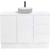 CIBO 1200mm White Nordic Full Height Bathroom Vanity with Light Grey / White Countertop Basin