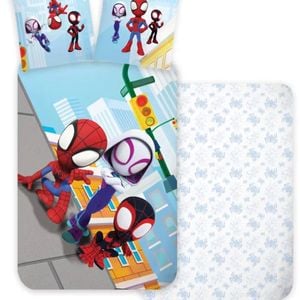 Marvel Spider-man Spidey Squad Kids Cotton Quilt Cover Set - Toddler Bed Size