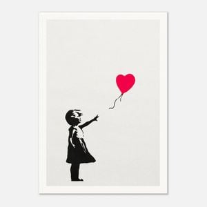 Galrie Banksy Girl With Balloon Artwork Print, 2004 - Iconic Art Piece for Collectors, Poster Only, A4 21 x 30cm (8 x 12inch)