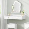 ALFORDSON Dressing Table Stool Set Floating Makeup Mirror LED Vanity Desk White