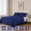 LINENOVA 100% Organic Bamboo Quilt Cover Set - Super King,Navy