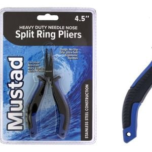Mustad 4.5 Inch Heavy Duty Needle Nose Split Ring Pliers - Stainless Steel
