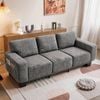 Advwin 225cm 3 Seater Sofa Large Chenille Lounge Couch w/ storage pockets Grey