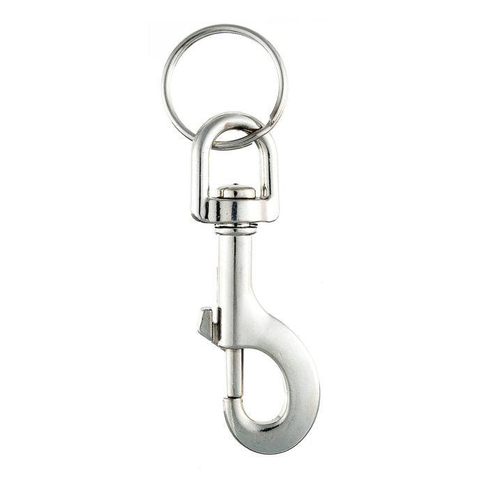 Taskmaster 81 x 12mm Nickel Plated Snap Hook with Key Ring - 4 Pack