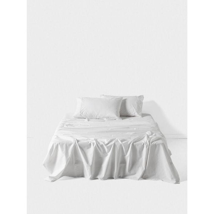 Linen House Single Australian Cotton Sheet w/ Pillowcase Set - White