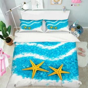 3D Yellow Starfish 228 Bed Pillowcases Quilt King Single Size