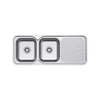 Estilo Stainless Steel Double Left Hand Bowl Inset Sink With Drainer