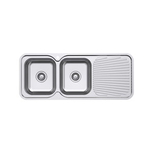 Estilo Stainless Steel Double Left Hand Bowl Inset Sink With Drainer