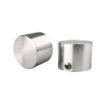 Pillar 25mm Brushed Chrome Curtain Rod Finial Cap - 2 Pack