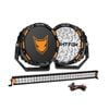 Lightfox 9inch Osram Led Driving Lights + 30 Inch Dual Row Led Light Bar + Wiring Kit