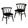 Centrum Furniture Sierra Cross Back Oak Chair - Set of 2 - Black