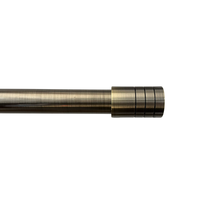 Pillar 25mm Antique Brass Curtain Rod Finial Barrel - 2 Pack