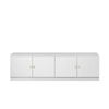 European Cabinetry Vj Panel Round Brass Bucharest TV Unit White