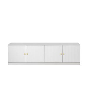 European Cabinetry Vj Panel Round Brass Bucharest TV Unit White