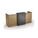 Modern Furniture DEWITT Reception Desk 2.4M - Tobacco & Dark Concrete