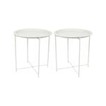 Harbour Housewares Round Steel Tray Tables - Pack of 2