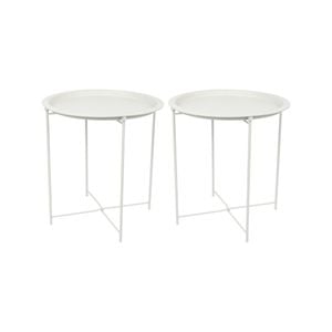Harbour Housewares Round Steel Tray Tables - Pack of 2