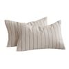 Dreamaker Rumi Washed Cotton Standard Pillowcase Twin Pack White With Rust Stripe