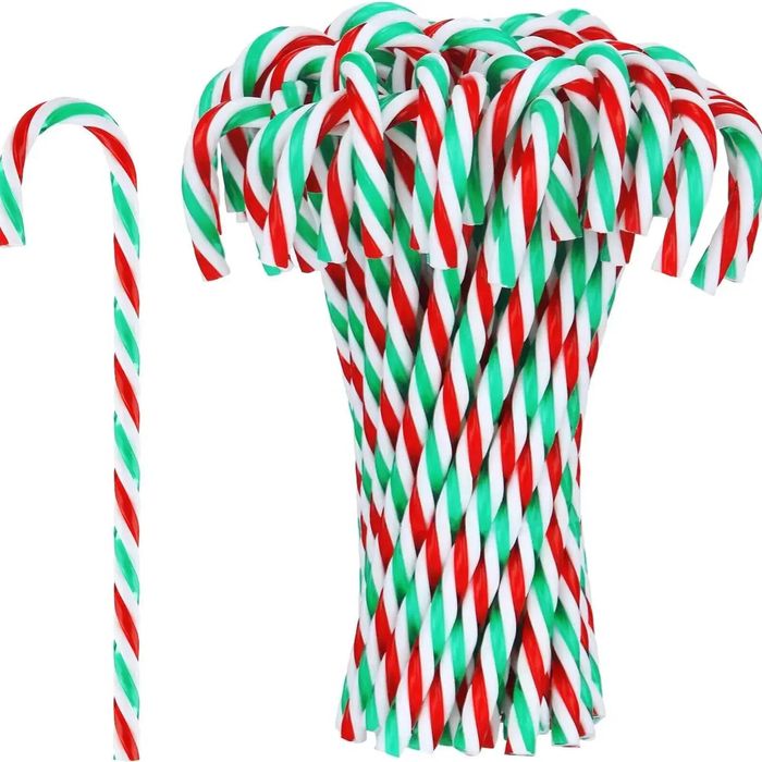 20PCS Acrylic Candy Cane Christmas Ornaments