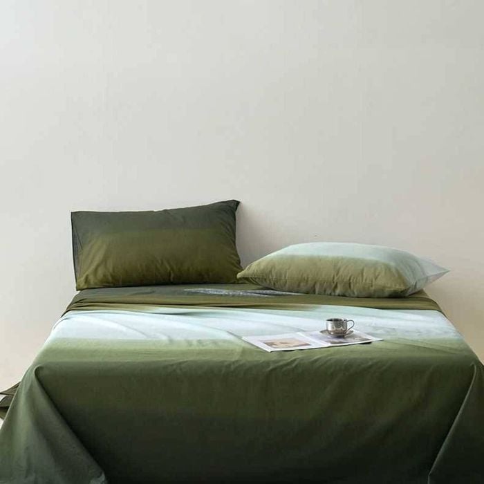 Green Ombre 100% Cotton Bedding Sheet Set - Double Size