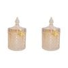 2PK LVD Glass Cruz Trinket Storage Decor Round 18.5cm - Amber
