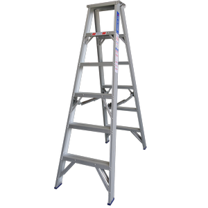 Indalex 1.8m 180KG Pro Series Industrial Aluminium Double Sided Step Ladder
