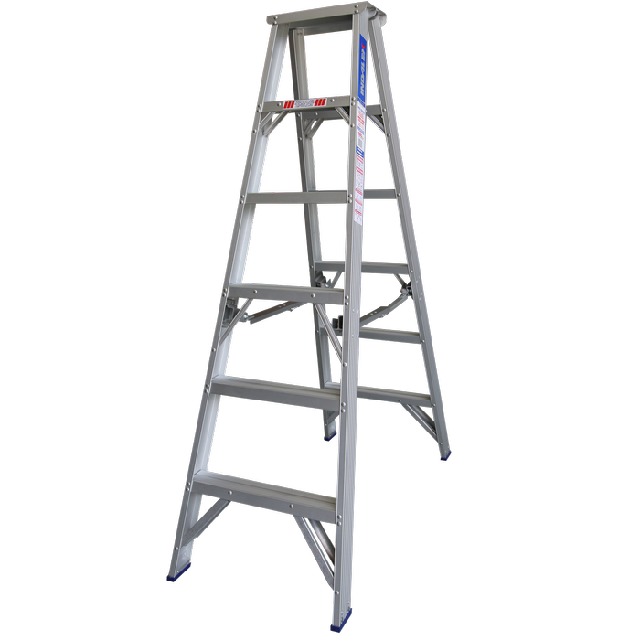 Indalex 1.8m 180KG Pro Series Industrial Aluminium Double Sided Step Ladder