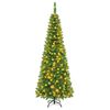 Costway 198cm Christmas Pencil Tree 250 LED Lights Holiday Decoration Tree