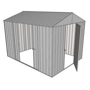 Build-a-Shed 2.3 x 3.0 x 2.3m Front Gable Double Sliding Side Door Shed - Zinc