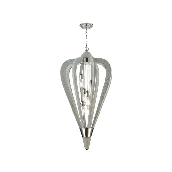 CLA Lighting SENORITA Winter Moss Wood Pendant Light - 6-Lit
