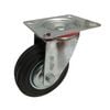 Move It 100mm 70kg Black Rubber Swivel Plate Castor