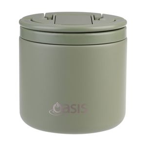 Oasis Stainless Steel Double Wall Insulated Food Flask Olive Green 500ml