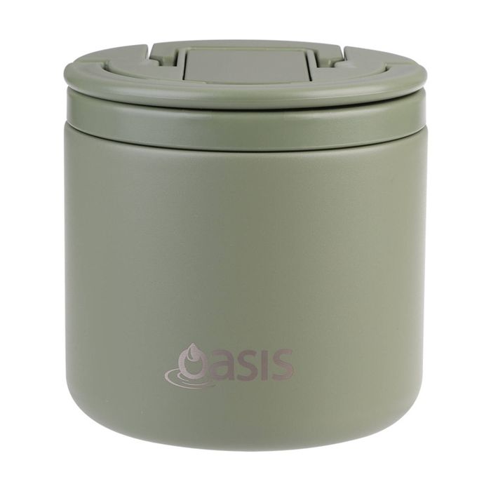 Oasis Stainless Steel Double Wall Insulated Food Flask Olive Green 500ml