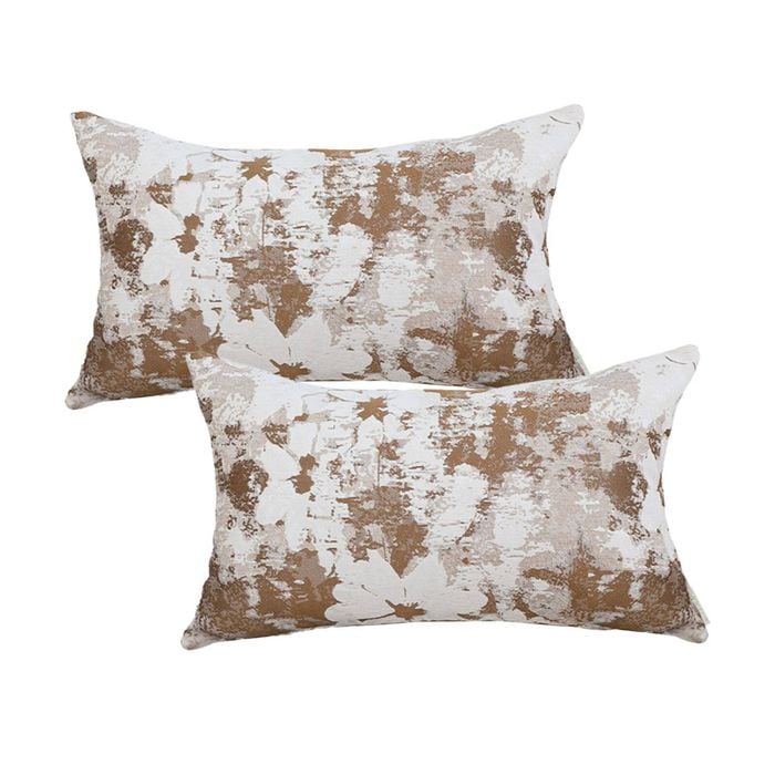 SOGA 2X 35cm Rustic Weathered Paint Effect Decorative Lumbar Throw Pillow
