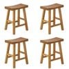 Oikiture 4x Wooden Stool Elm Wood Kitchen Dining Stool Café Seat Natural Timber