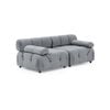 Foret 2 Seater Sofa Modular Arm Seat Tufted Velvet Lounge Couch Chaise Light Grey