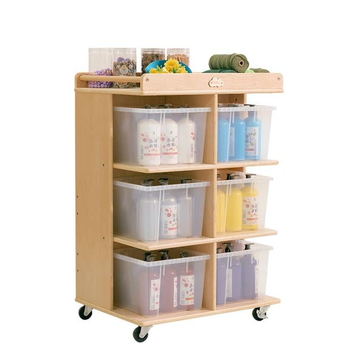 Jooyes 6 Tray Storage Cabinet With Castors - 45cm | Shelf Cabinet | 92cm