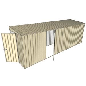 Build-a-Shed 1.5 x 6 x 2m Hinged Door Tunnel Shed With Hinged Side Door - Cream
